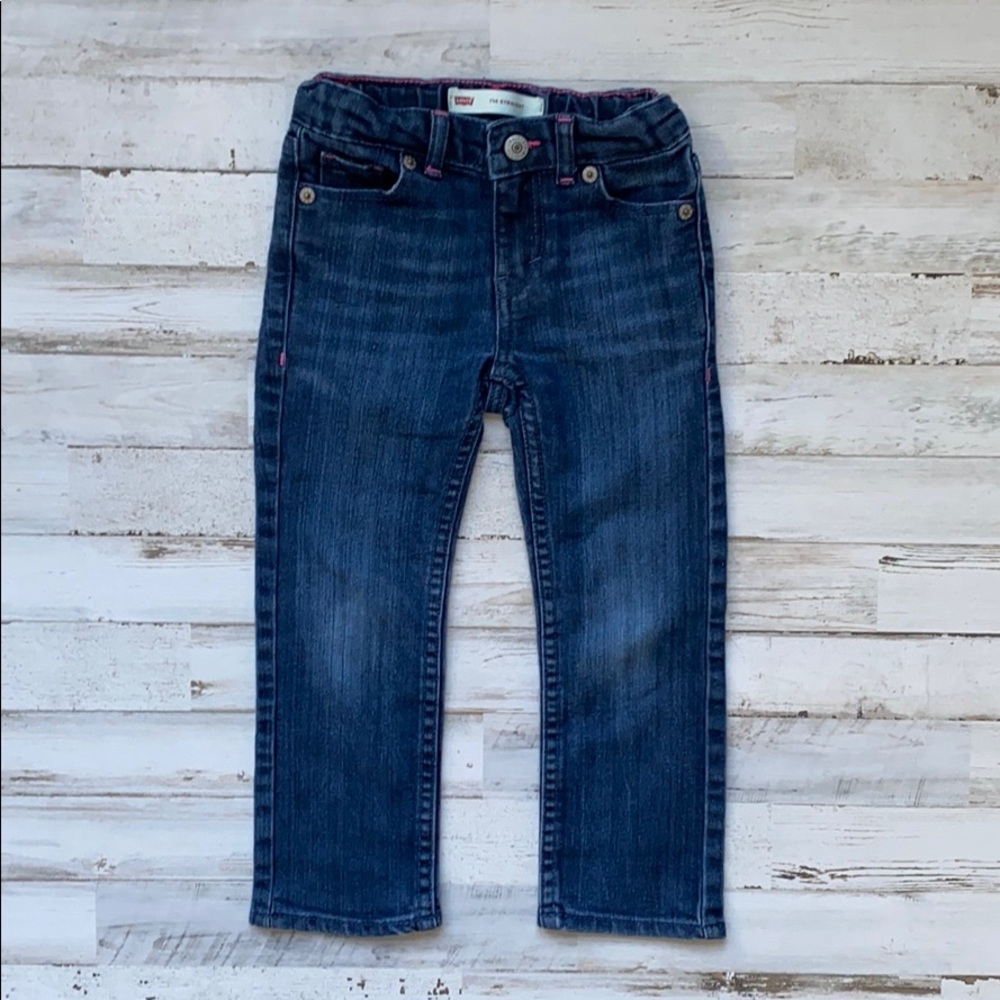 Girls 3T heart pocket Levi Jeans adjustable waist